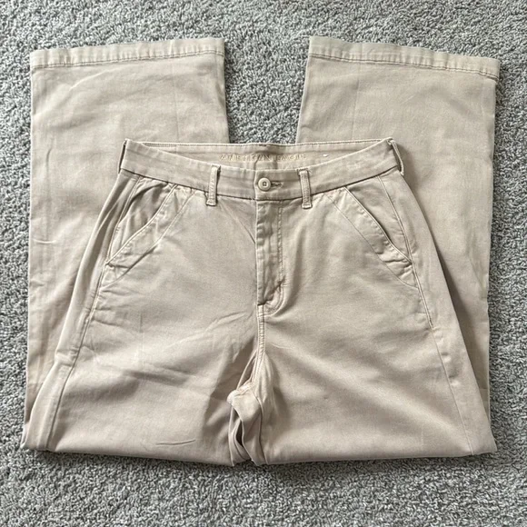 AE Women's Super hi rise baggy Wide Leg Short Length Pants - Picture 3 of 7